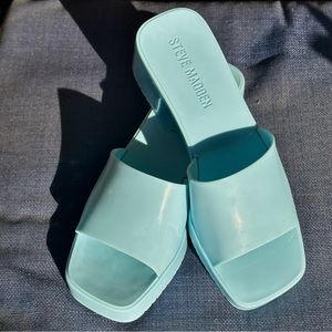 Steve Madden Jelly Block Heel in Light Blue | Size 6M Women’s Sandal